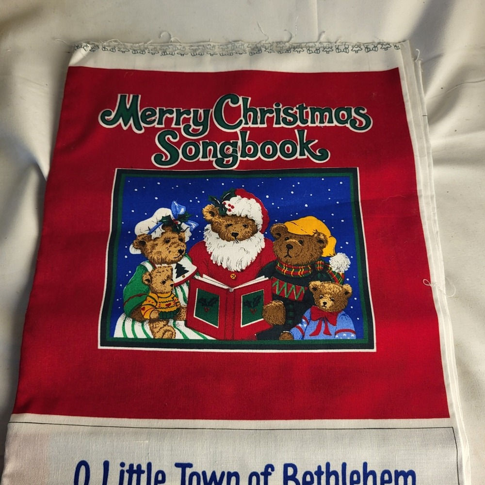 New Merry Christmas Songbook Cotton Fabric Book Panel Cranston Print Works
